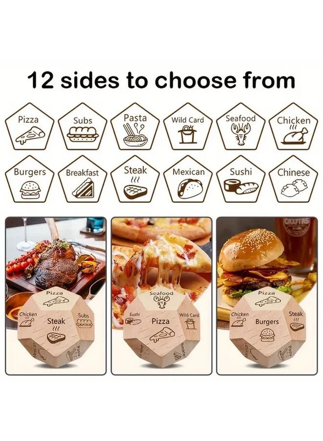 1 قطعة 12 وجهًا نرد خشبي مع صندوق هدايا ليوم الحب حفلة لعبة - Image 4