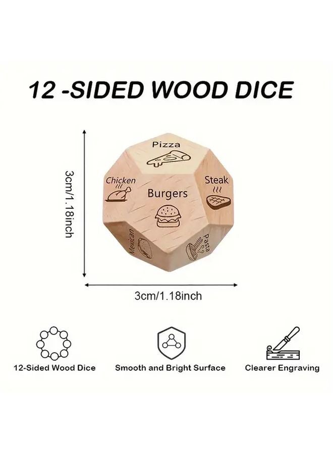 1 قطعة 12 وجهًا نرد خشبي مع صندوق هدايا ليوم الحب حفلة لعبة - Image 3