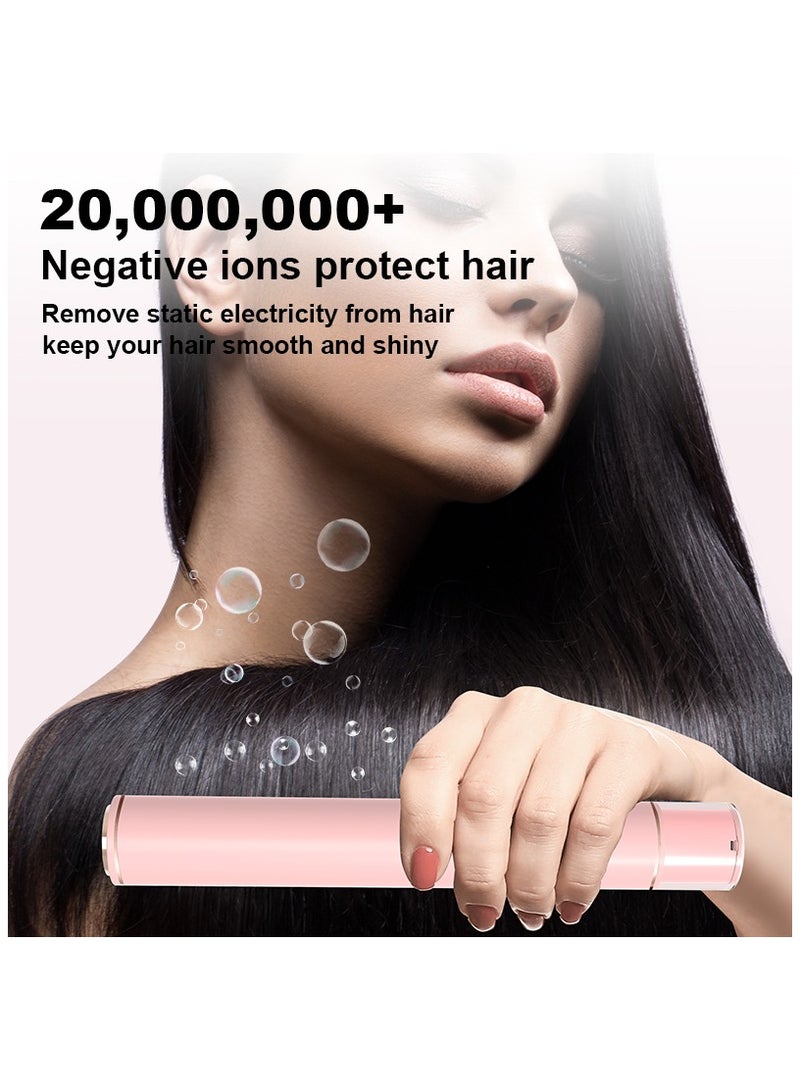 Portable Cordless Hair Straightener Brush with 5 Temp, 2 in 1 Straightener Brush and Curler for Women, Negative Ion Heated Hair Straightener Brush for Travel, in All Hair Type, Digital Power Display - Image 5