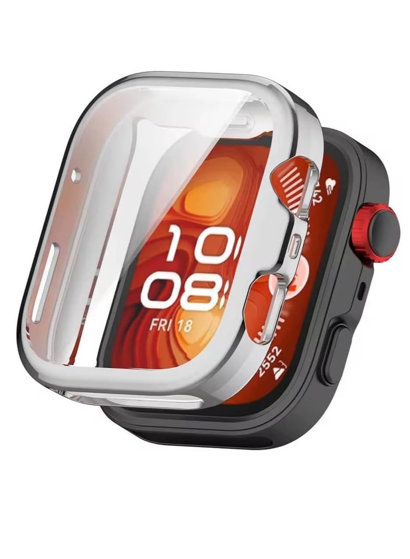 Full TPU Case Compatible with Huawei Fit 4 Pro (2025) Ultra Slim, All-Around Protective Bumper Cover with Full Protector for Huawei Fit 4 Pro (2025) Smartwatch (Silver) - Image 1