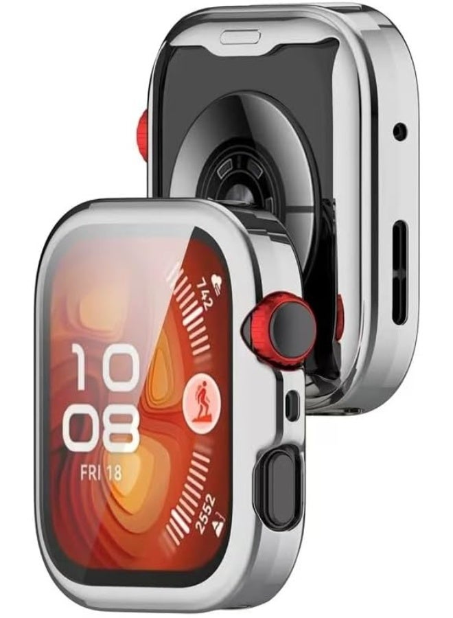 Full TPU Case Compatible with Huawei Fit 4 Pro (2025) Ultra Slim, All-Around Protective Bumper Cover with Full Protector for Huawei Fit 4 Pro (2025) Smartwatch (Silver) - Image 2