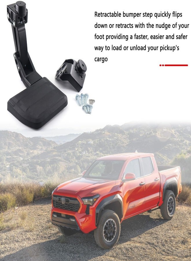 RJSJRAD Rear Bed Step Tailgate Bedstep Compatible with Toyota Tacoma 2024 2025, Folding Truck Step Retractable Bumper Tailgate Step Replace pt392-35920 - Image 2