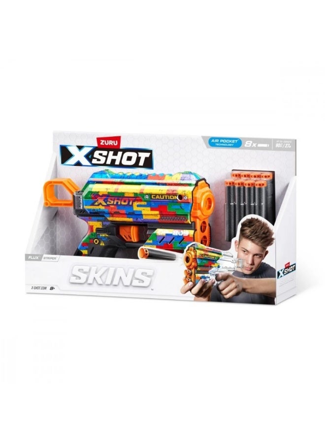 x_shot X-SHOT Blaster Skins Flux With 8 Darts –  SKINS FLUXStriper - No:36516K - Image 4