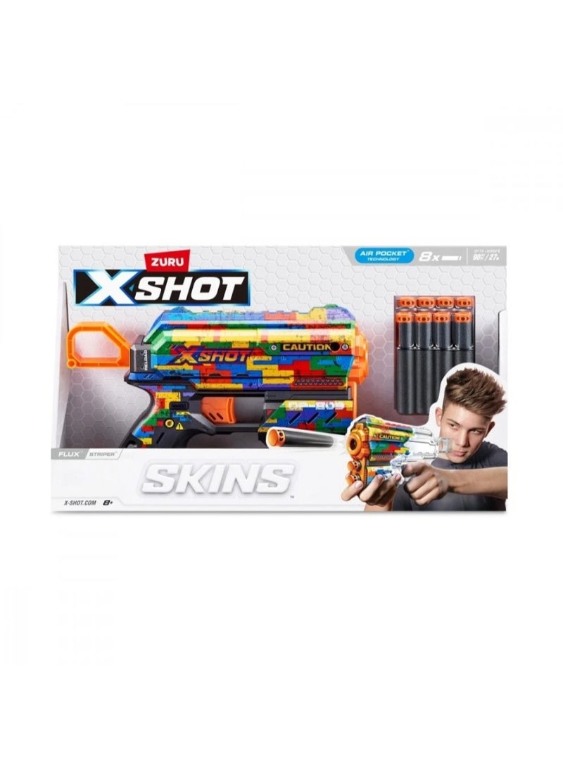 x_shot X-SHOT Blaster Skins Flux With 8 Darts –  SKINS FLUXStriper - No:36516K - Image 5