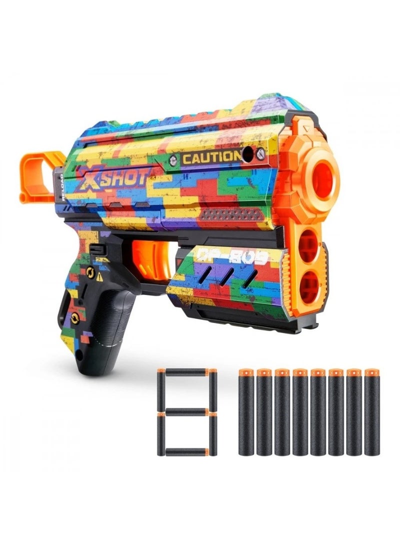 x_shot X-SHOT Blaster Skins Flux With 8 Darts –  SKINS FLUXStriper - No:36516K - Image 1