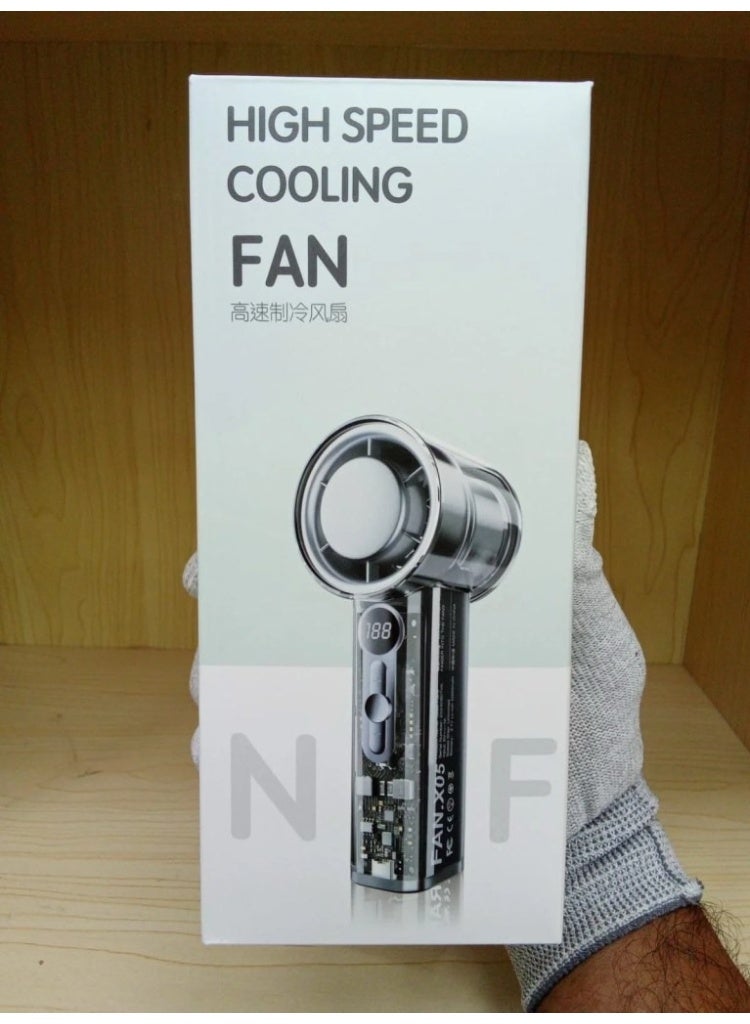 ACLIX Transparent Portable Handheld Fan, 16000RPM Powerful Turbo Personal MiniFan with Digital Display for Women Men Travel/Work/Home/Outdoor - Image 5