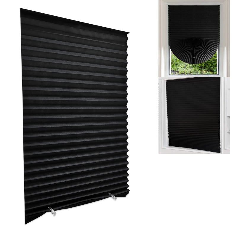 Blackout Blinds for Windows Cordless Blinds Temporary Shades Blinds No Drill Mini Blinds Black Out Blinds for Window of BedroomBathroomKitchen Office Blackhigh Shading 236  5960  150cm