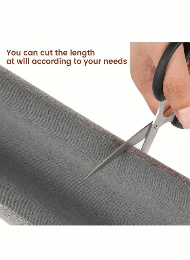 Twin Under Door Draft Stopper, 95cm Adjustable Window Breeze Blocker, Draft Guard Weather Stripping, Detachable & Washable Sound Proof Door Sweeps Noise Reduction Door Seal for Gap Seal(Grey)