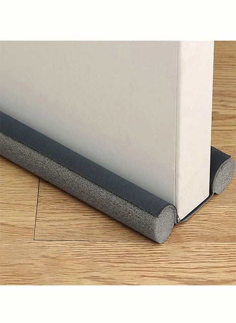 Twin Under Door Draft Stopper, 95cm Adjustable Window Breeze Blocker, Draft Guard Weather Stripping, Detachable & Washable Sound Proof Door Sweeps Noise Reduction Door Seal for Gap Seal(Grey)