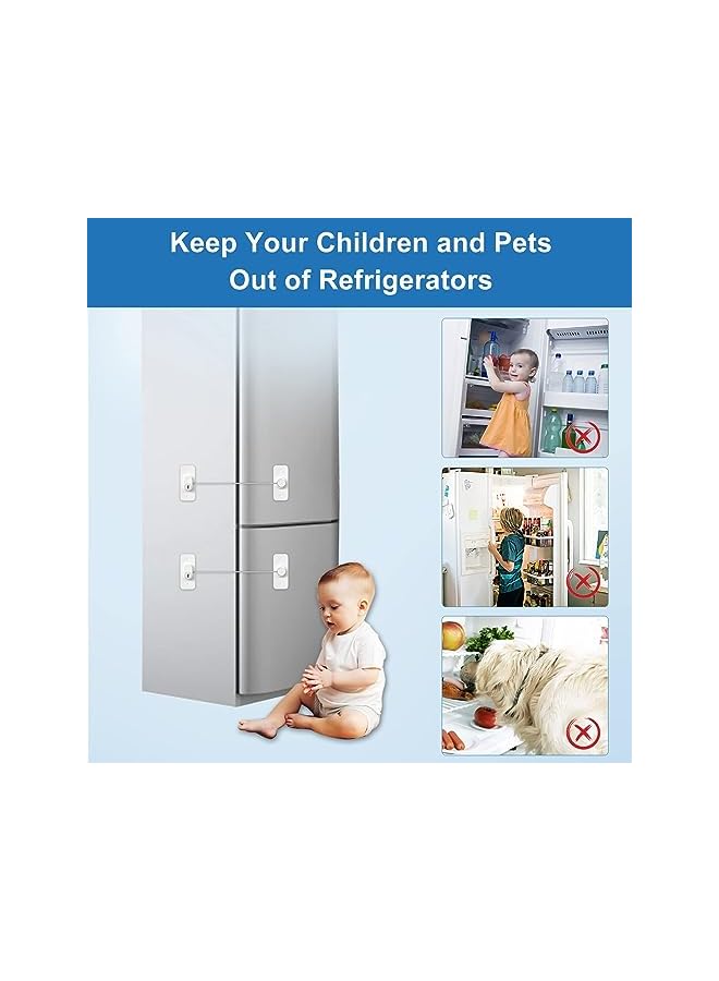 The Bros Window Safety Lock - Self-Adhesive, No Drilling Required, Versatile Restrictor for UPVC Windows, Keyed Refrigerator Lock, Child and Pet Safety Cable Lock, Durable and Childproof (White) - Image 4