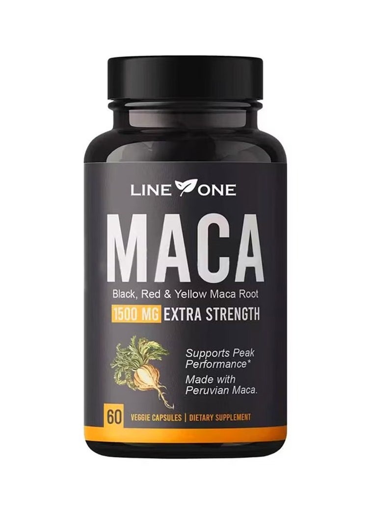 LINE ONE Maca Extra Strength 1500Mg Dietary Supplement Help to Support Healthy for Men 60 Capsules  - Image 1