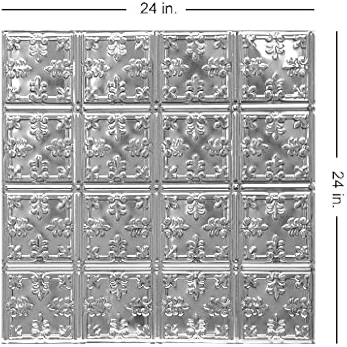FLORENTINE 2 FT. X 2 FT. TIN PLATED STEEL WALL AND CEILING PATTERNS DROP IN STEEL (UNFINISHED) 6 PACK - Image 2