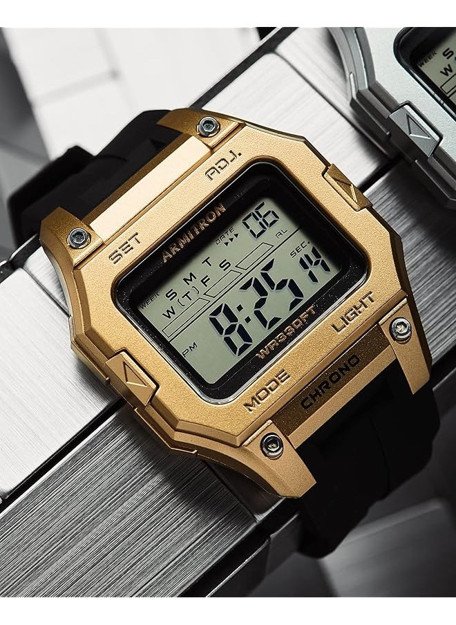 Armitron - Sport Men Digital Chronograph Resin Strap Watch 40 8460 Black Gold - Image 1