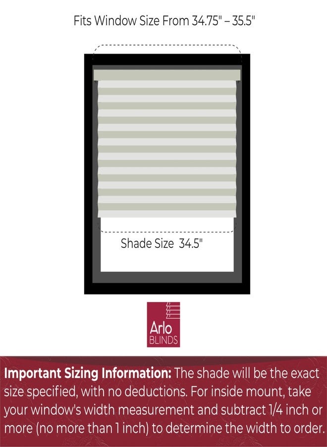 Arlo Blinds ستائر Arlo الخلوية أحادية الخلية، لاسلكية، لتصفية الضوء، اللون: أبيض نقي، المقاس: 34.5 بوصة عرض × 60 بوصة ارتفاع - Image 3
