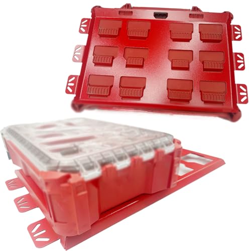 Gijok Mounting Plate Compatible with Milwaukee Packout, 100 Lbs, Metal with Powder Coat, for Tool Storage and Organization System (Full Plate-Red-1) - Image 2