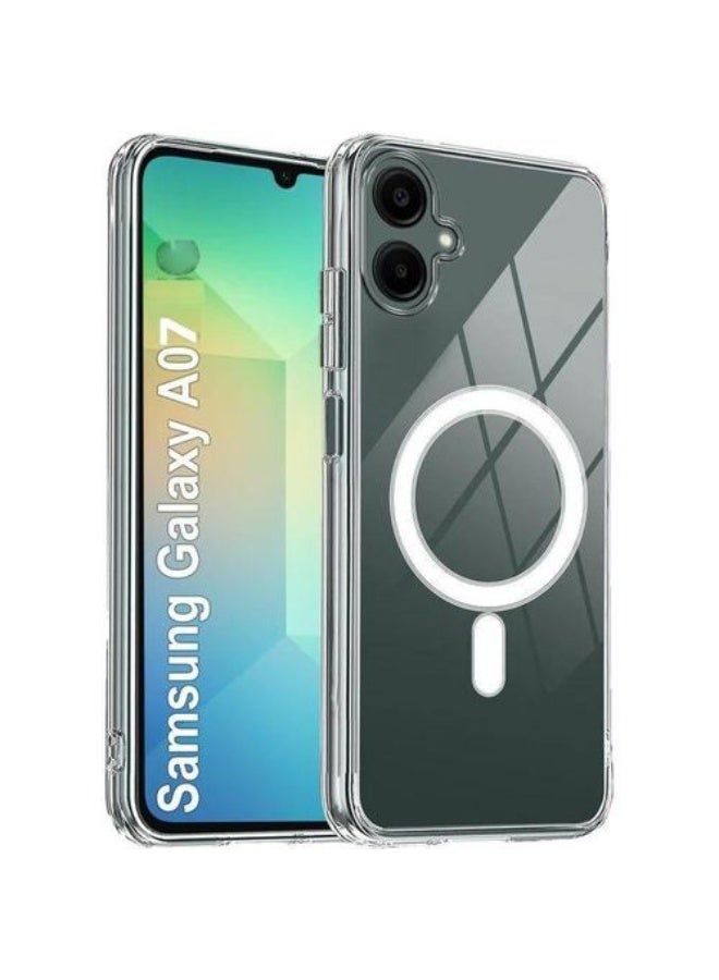 جراب شفاف ماج سيف( Mag Safe ) لهاتف سامسونج A07 – تصميم أنيق يلفت الأنظار وحماية قوية ضد الصدمات والخدوش اليومية - Image 1