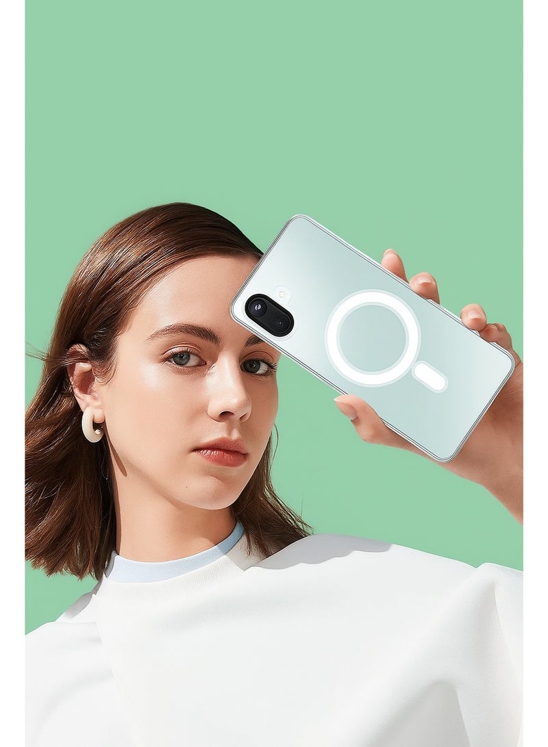 جراب شفاف ماج سيف( Mag Safe ) لهاتف سامسونج A07 – تصميم أنيق يلفت الأنظار وحماية قوية ضد الصدمات والخدوش اليومية - Image 3