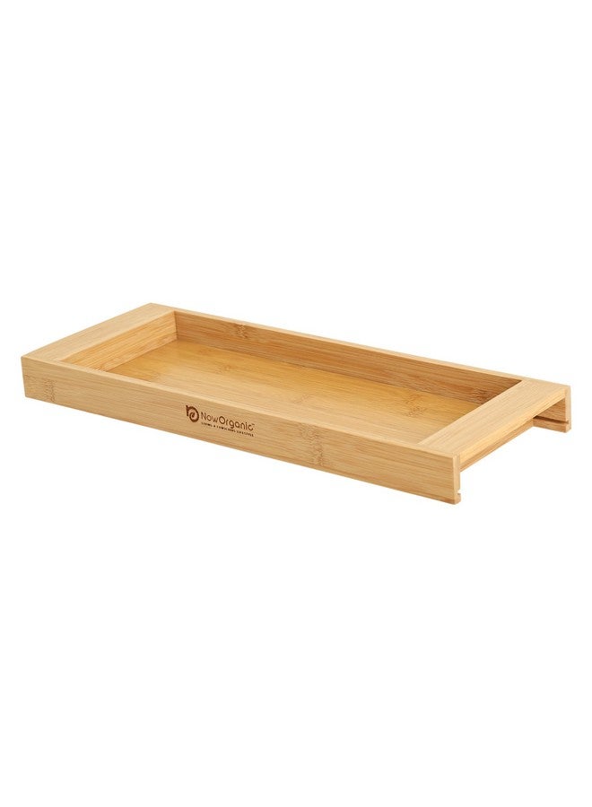 Now Organic - Living a Conscious Lifestyle Now Organic Band Bamboo Wood Tray: Versatile Kitchen and Bathroom Organizer - Stylish, Eco-Friendly, and Functional 39.5x15 cm (15.5x5.9'') - Image 1
