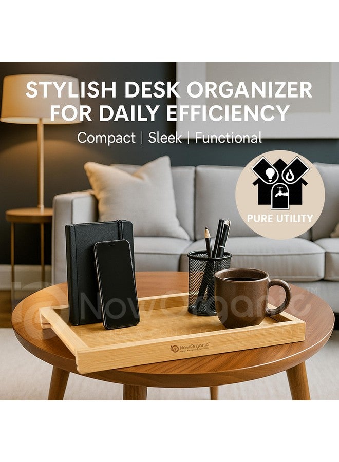 Now Organic - Living a Conscious Lifestyle Now Organic Band Bamboo Wood Tray: Versatile Kitchen and Bathroom Organizer - Stylish, Eco-Friendly, and Functional 39.5x15 cm (15.5x5.9'') - Image 3
