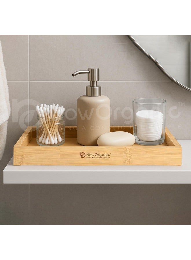 Now Organic - Living a Conscious Lifestyle Now Organic Band Bamboo Wood Tray: Versatile Kitchen and Bathroom Organizer - Stylish, Eco-Friendly, and Functional 39.5x15 cm (15.5x5.9'') - Image 4