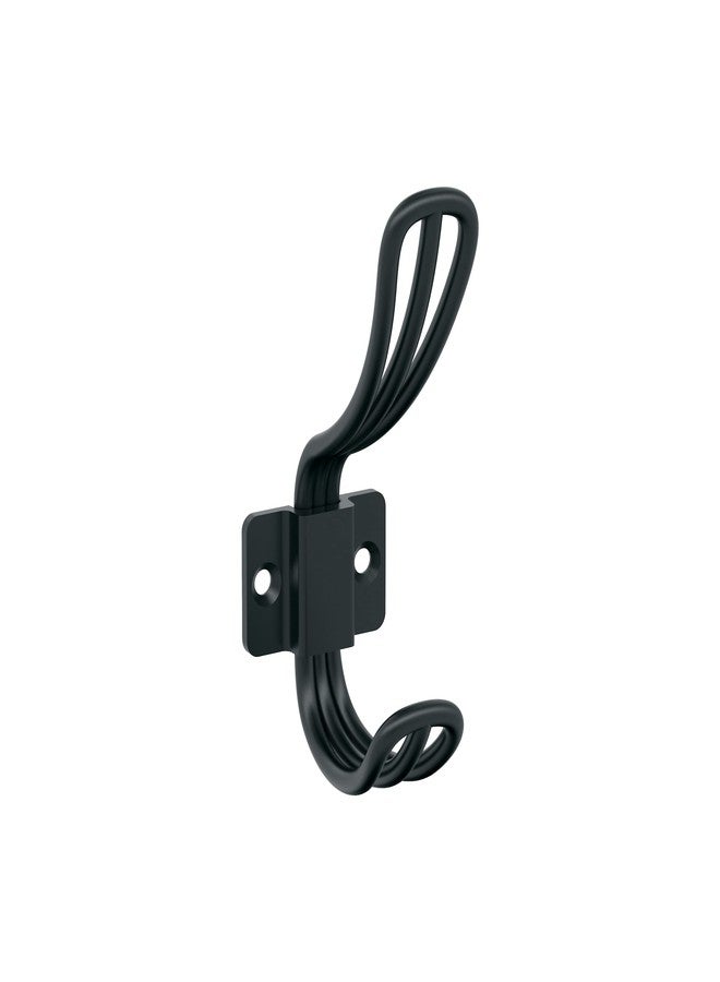 Amerock H37006MB | Vinland Double Prong Decorative Wall Hook | Matte Black Hook for Coats, Hats, Backpacks, Bags | Hooks for Bathroom, Bedroom, Closet, Entryway, Laundry Room, Office - Image 1