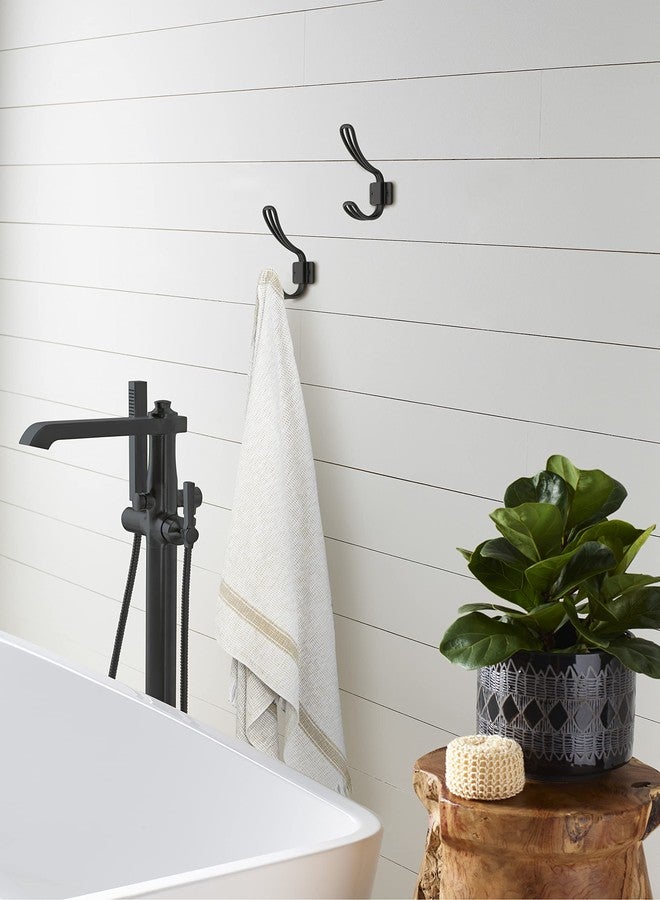 Amerock H37006MB | Vinland Double Prong Decorative Wall Hook | Matte Black Hook for Coats, Hats, Backpacks, Bags | Hooks for Bathroom, Bedroom, Closet, Entryway, Laundry Room, Office - Image 2