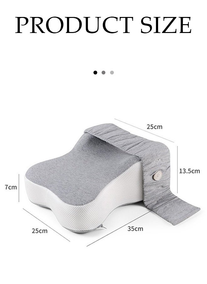 DUNISO Knee pillow, memory foam leg positioning pillow, leg support pillow,with adjustable elastic belt, suitable for lateral sleeper, 25 * 35 * 13.5cm  - Image 2