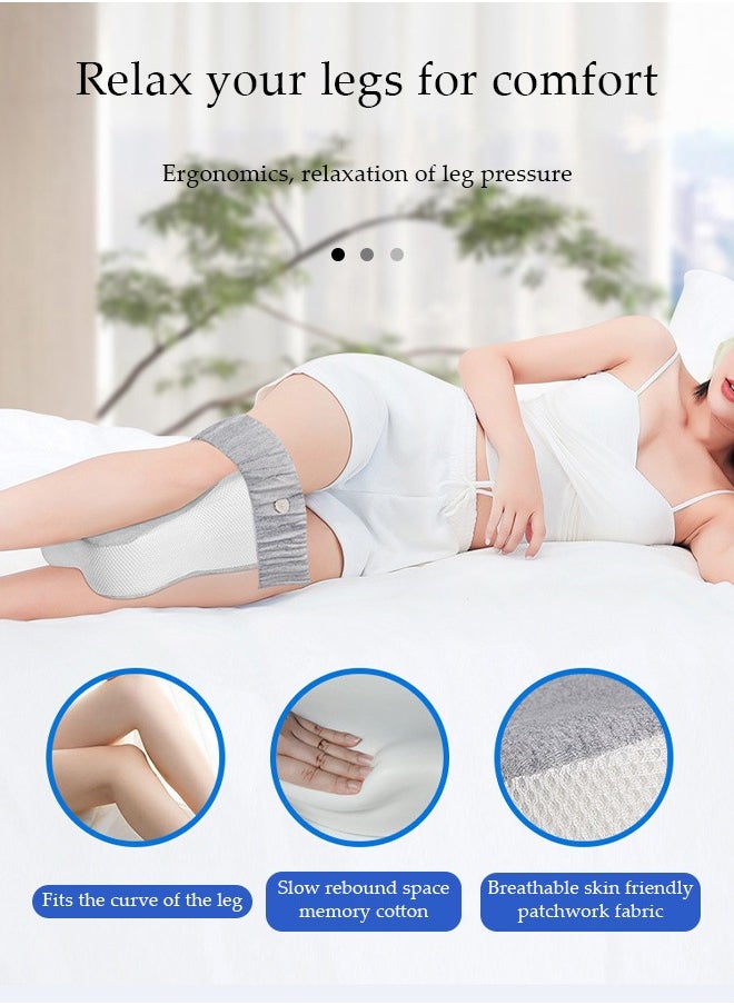 DUNISO Knee pillow, memory foam leg positioning pillow, leg support pillow,with adjustable elastic belt, suitable for lateral sleeper, 25 * 35 * 13.5cm  - Image 5