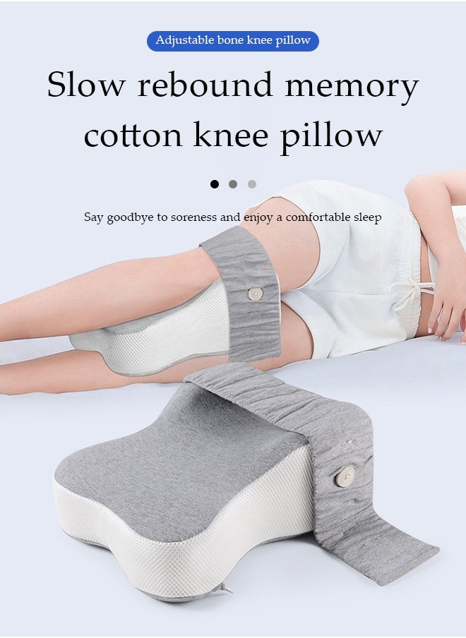 DUNISO Knee pillow, memory foam leg positioning pillow, leg support pillow,with adjustable elastic belt, suitable for lateral sleeper, 25 * 35 * 13.5cm  - Image 3