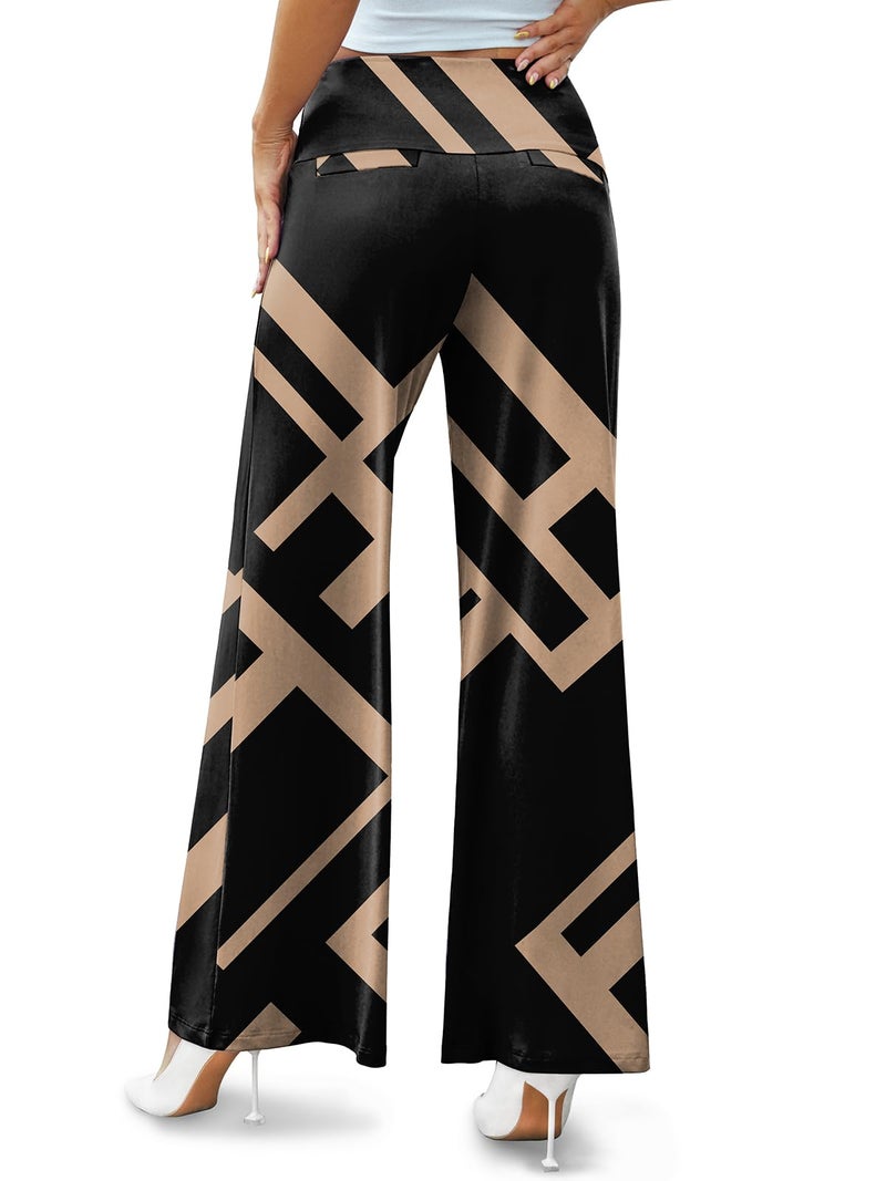Arolina Palazzo Pants for Women Dressy Casual Wide Leg Pants for Women Stretchy Flowy High Waist Lounge Pants Trousers - Image 4