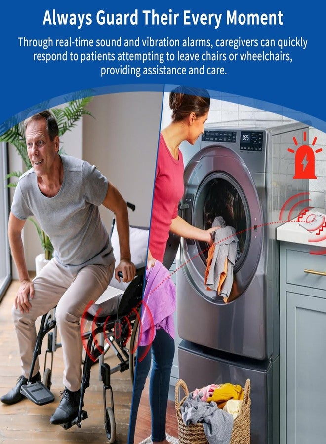 briidea Wireless Chair Alarm for Elderly Dementia Patients - Fall Prevention with Multiple Alarm Modes, Easy-Clean 10x15 Inch PVC Pad, 600-Foot Range, Supports Multiple Pad Connections - Image 2