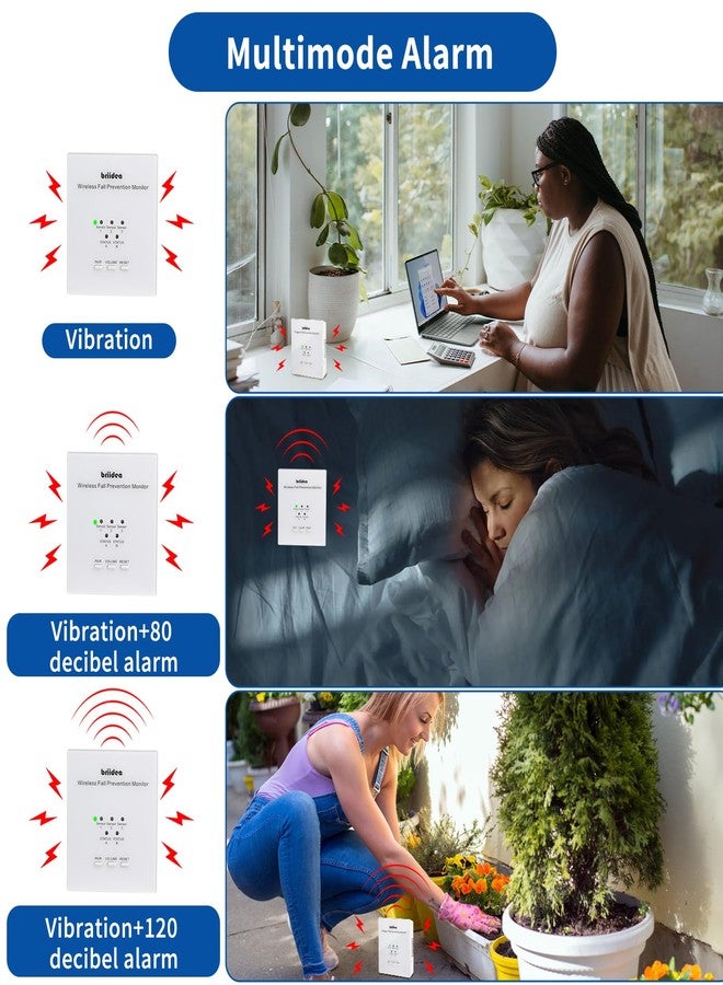 briidea Wireless Chair Alarm for Elderly Dementia Patients - Fall Prevention with Multiple Alarm Modes, Easy-Clean 10x15 Inch PVC Pad, 600-Foot Range, Supports Multiple Pad Connections - Image 4