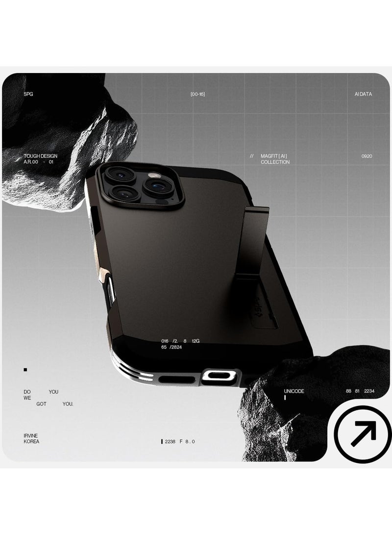 Spigen غلاف ماغ فيت AI لمحمول آيفون 16 برو مع مغناطيس وحامل (2024) - رمادي غامق - Image 3