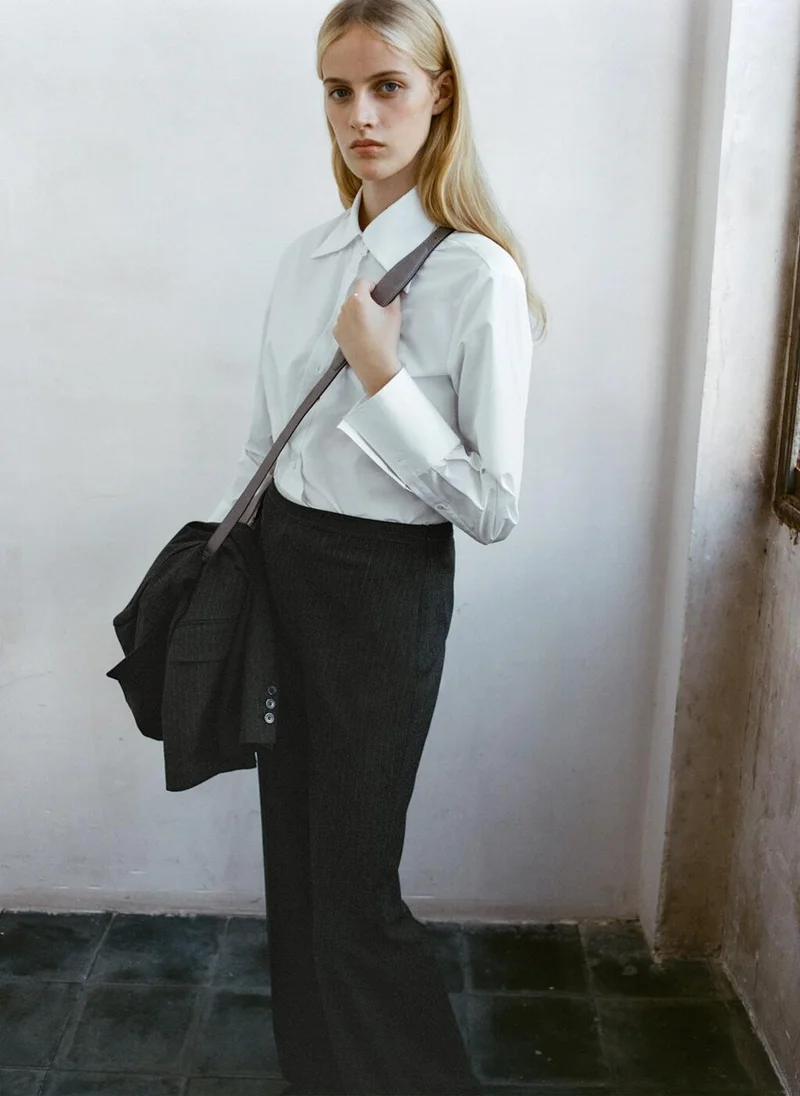 MANGO Pinstripe suit trousers