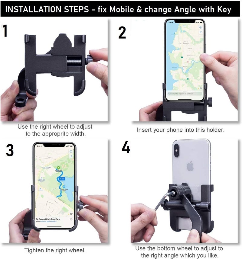 AUTOGUYS B30 Mobile Holder for Bikes or Bike Mobile Holder for Maps and GPS Navigation, one Click Locking, Firm Gripping, Anti Shake and Stable Cradle Clamp 360° Rotation Phone Mount (Random Color) - Image 5