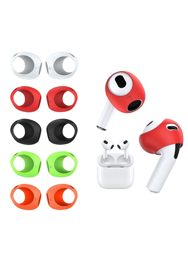 5 Pairs Ear Tips Covers for AirPods 3 [Fit in The Charging Case], Anti-Slip/Dust/Shock Silicone Ear Covers Accessories Compatible with AirPods 3rd Generation (2021) - Image 1