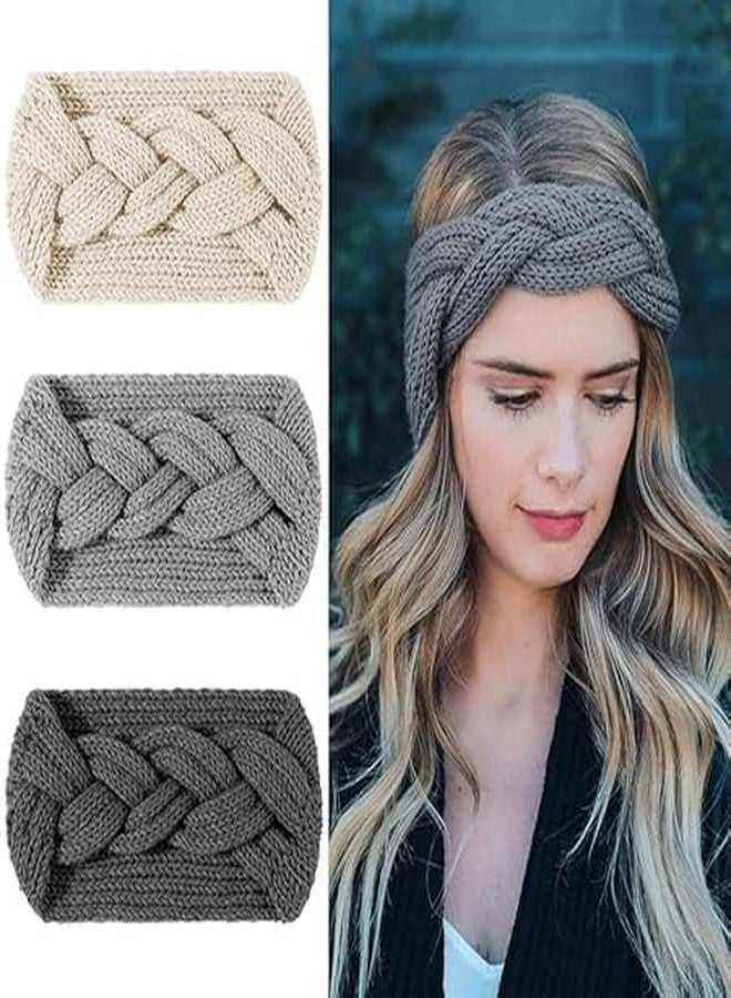 Richmen Women Stylish Soft Acrylic Woolen Headband New Cris Cross Bow Earwarmer Crochet Headwrap Hair Band for Spa Casual Ear Warmer Earmuff (Grey) - Image 5