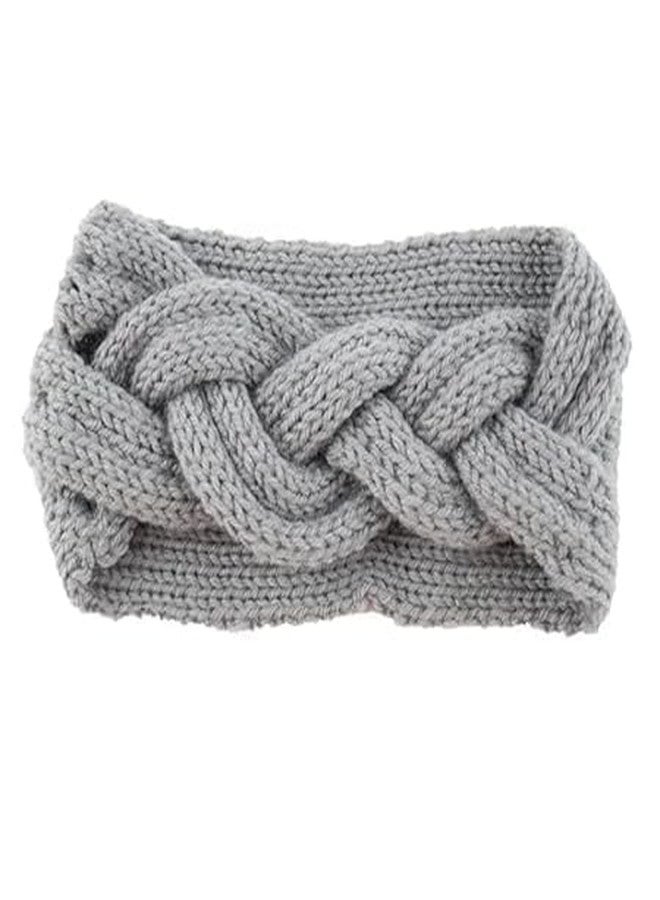 Richmen Women Stylish Soft Acrylic Woolen Headband New Cris Cross Bow Earwarmer Crochet Headwrap Hair Band for Spa Casual Ear Warmer Earmuff (Grey) - Image 4