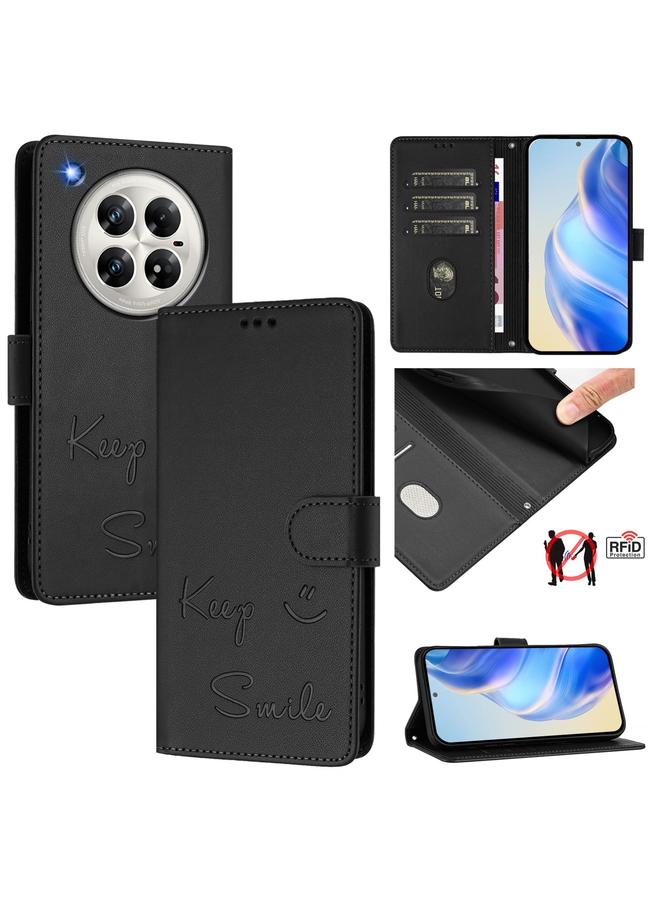 Zaboon Case For Infinix Zero 40 4G / 5G Smile Embossing RFID Leather Phone Case - Image 1