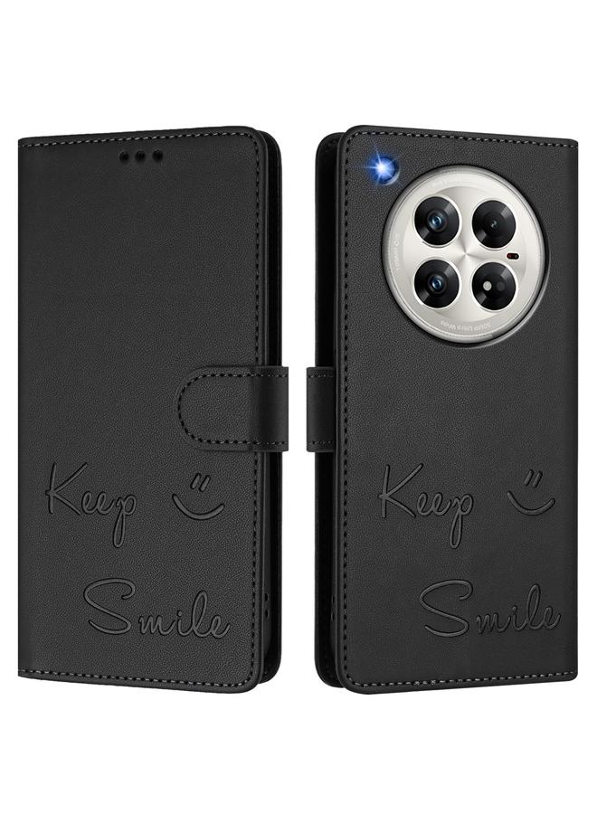 Zaboon Case For Infinix Zero 40 4G / 5G Smile Embossing RFID Leather Phone Case - Image 3