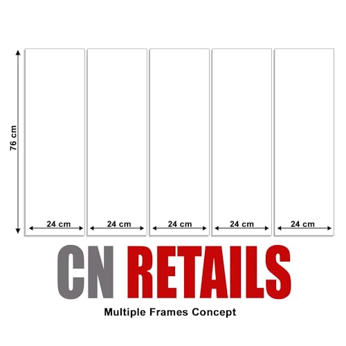 CN RETAILS Vaastu 7 Horses Set of 5 Big Size (48x30) Multiple Frames Wall Art Painting for Bedroom,Drawing room,Hotels-Wooden Framed-Digital Painting ss17_05 - Image 3