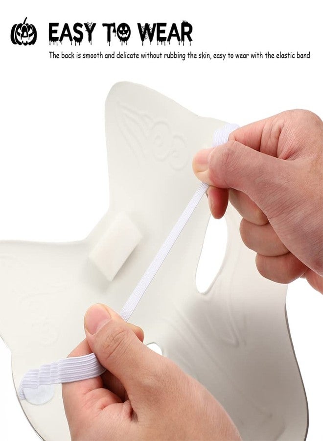 TOYANDONA 2Pcs White Plain Masks, PU Fox Mask Unpainted Masquerade Masks, DIY Animal Unpainted Craft Mask for Cosplay Masquerade Parties Costume Accessory - Image 3