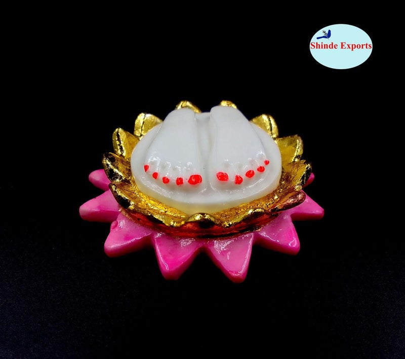 SHINDE EXPORTS Marble Charan Paduka for Puja (White, Design 11) - Image 2