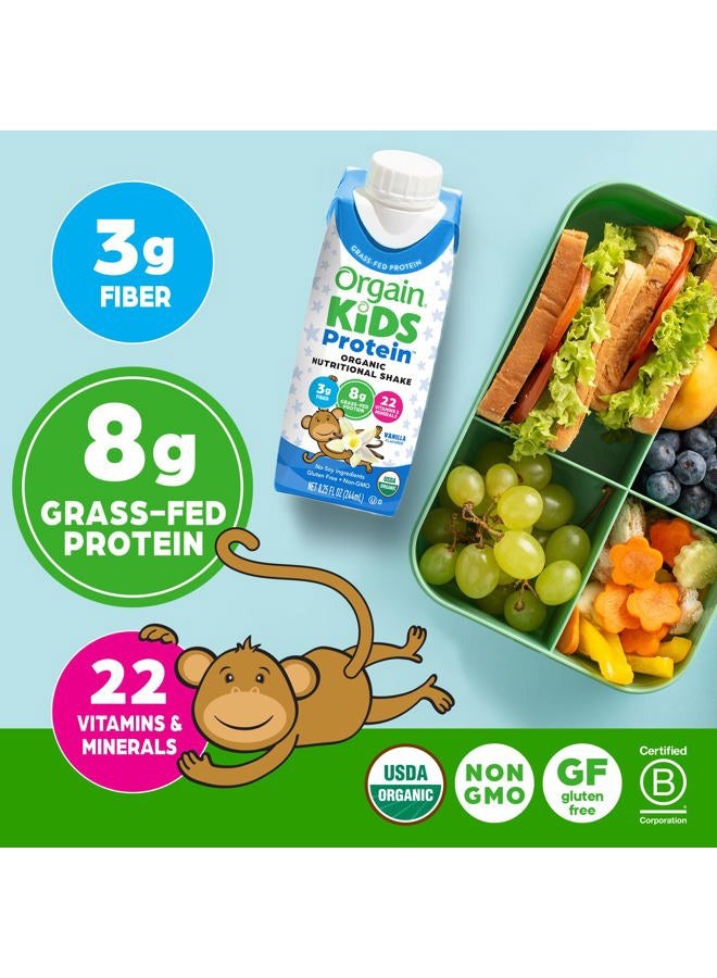 Orgain Organic Kids Protein Nutritional Shake, Vanilla - 8g of Protein, 22 Vitamins & Minerals, Fruits & Vegetables, Gluten Free, Soy Free, Non-GMO, 8.25 Fl Oz (Pack of 4) - Image 5