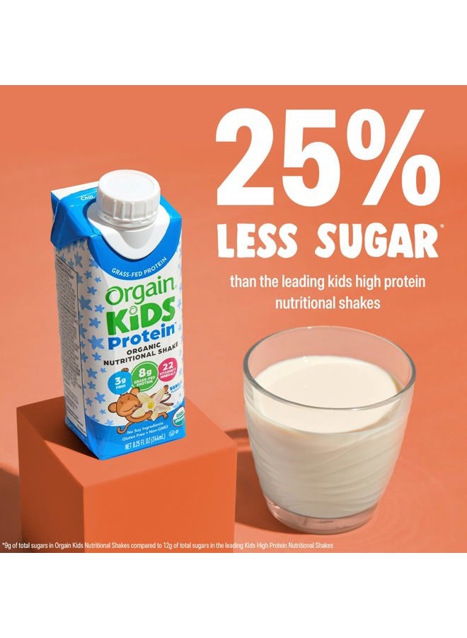 Orgain Organic Kids Protein Nutritional Shake, Vanilla - 8g of Protein, 22 Vitamins & Minerals, Fruits & Vegetables, Gluten Free, Soy Free, Non-GMO, 8.25 Fl Oz (Pack of 4) - Image 3