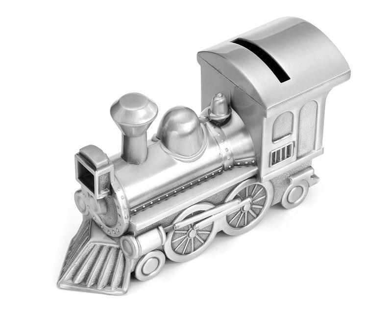 Mogoko Metal Money Bank Cute Train Piggy Bank Silver Penny Coin Saving Box for Children