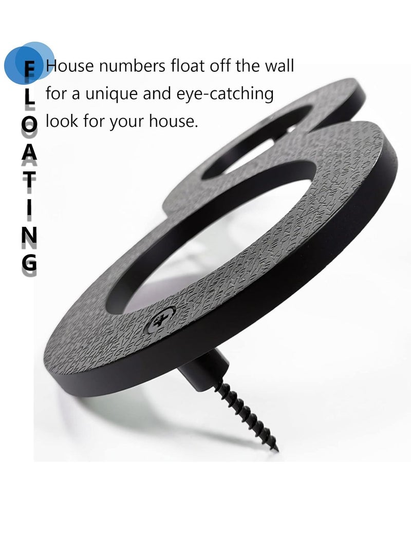 RATSAW 8 inch Floating House Numbers for Outside Large Black Anti-Rust Home Number with Nails Kit and Template Easy to Be Mounted for Exterior House Address Garage Gate Street Farmhouse Number 9 - Image 3