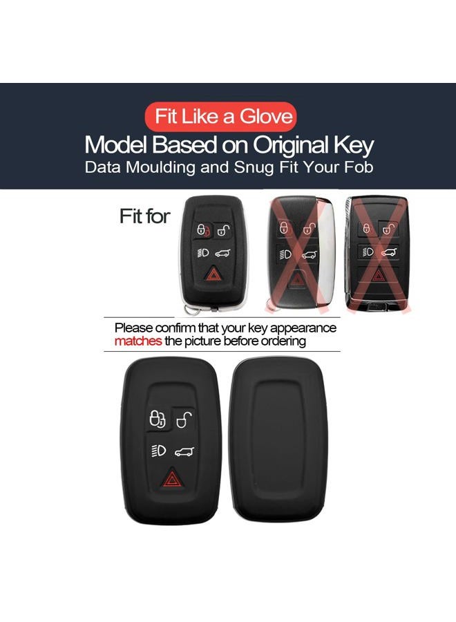 INFIPAR 2pcs Compatible with Land Rover Smart 5 Buttons Silicone FOB Key Case Cover Protector Keyless Remote Holder for 2010-2015 Land Rover LR4, 2010-2017 Range Rover / Sport, 2012-2017 Range Rover Evoque - Image 2