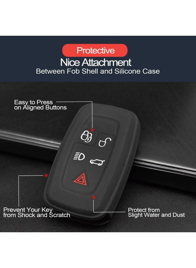 INFIPAR 2pcs Compatible with Land Rover Smart 5 Buttons Silicone FOB Key Case Cover Protector Keyless Remote Holder for 2010-2015 Land Rover LR4, 2010-2017 Range Rover / Sport, 2012-2017 Range Rover Evoque - Image 4
