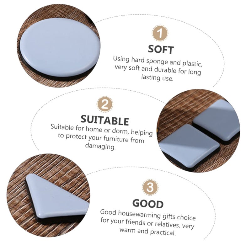 Self Adhesive Furniture Sliders 16 Pcs Hardwood Floor Protectors For Table Chair Feet 4 5x4cm - Image 4